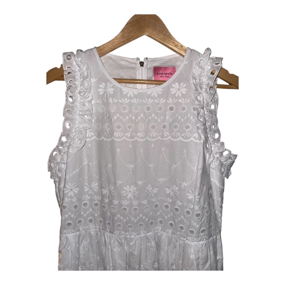 White NWT Kate Spade Eyelet Dress 10 - Picture 3 of 6